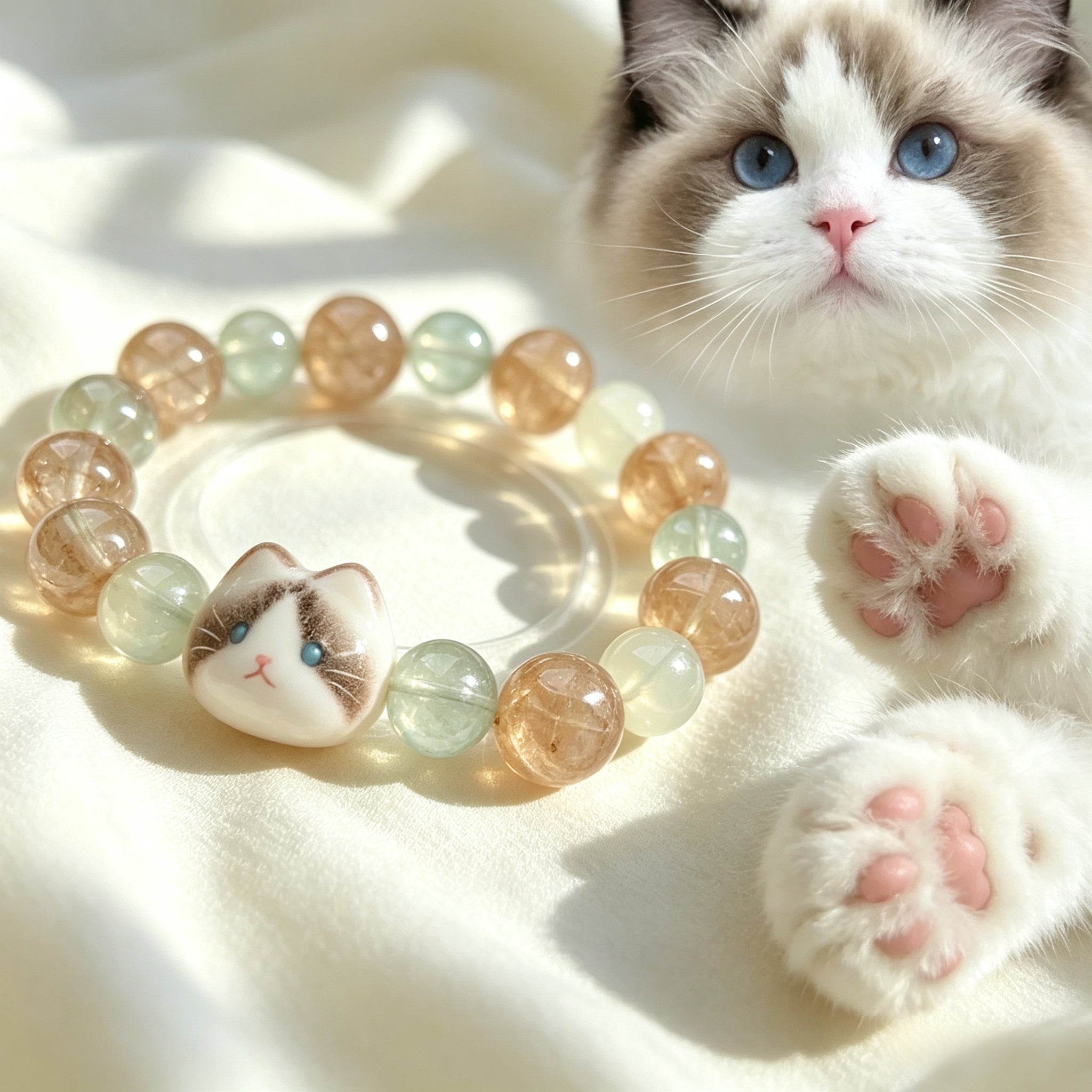 Custom Pet Portrait Five Elements Crystal Bracelet