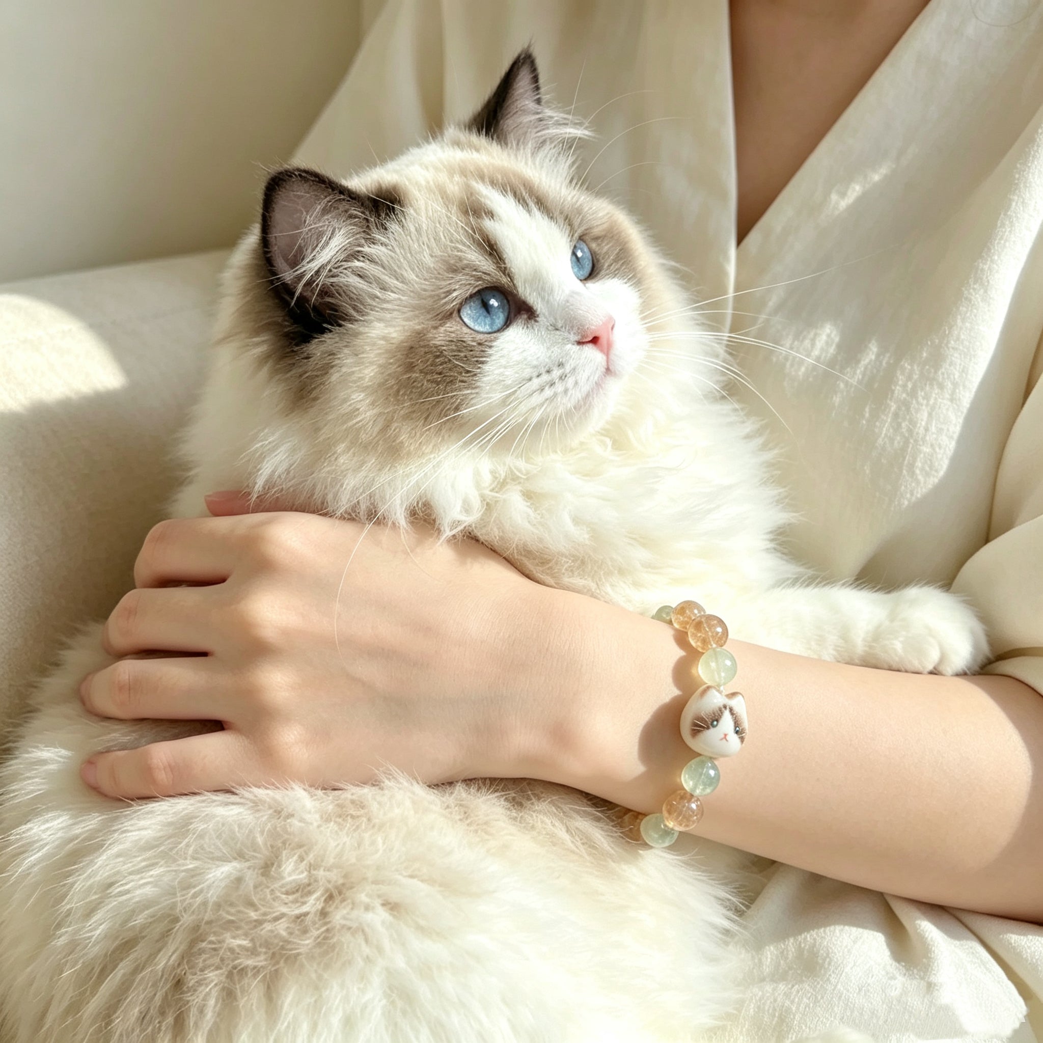 Custom Pet Portrait Five Elements Crystal Bracelet