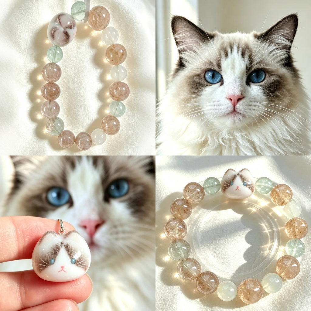 Custom Pet Portrait Five Elements Crystal Bracelet