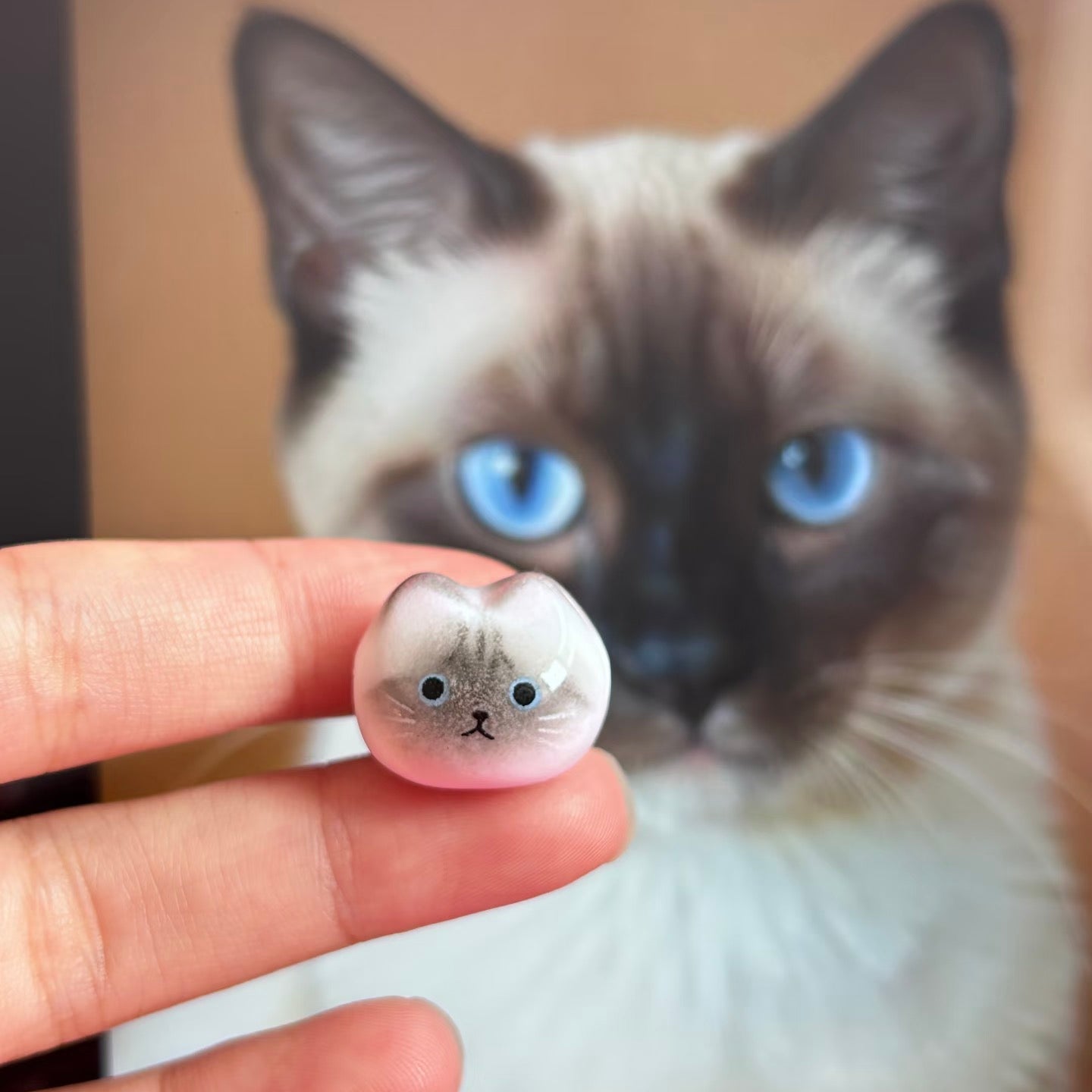 Dainty 2mm Crystal Cat Head Ring, Minimalist Cute Kitten Stackable Ring, Ready-Made Pet Jewelry Gift For Cat Lovers